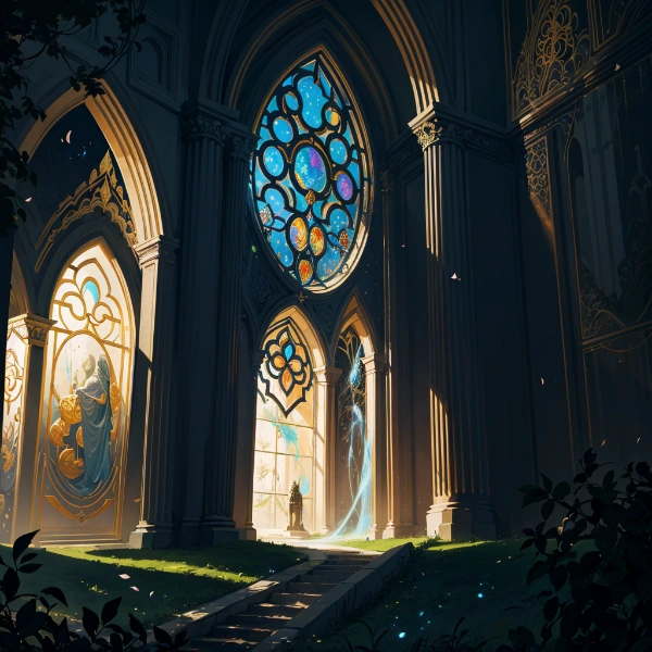 逆光のステンドグラス