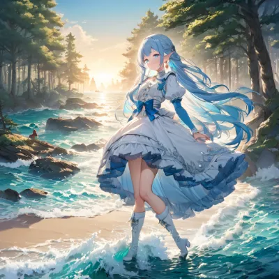 満潮の浜