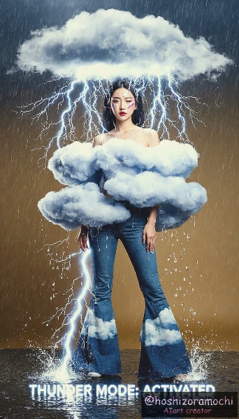 雷雲を纏う天気予報士 - A weather forecaster wearing thunderclouds