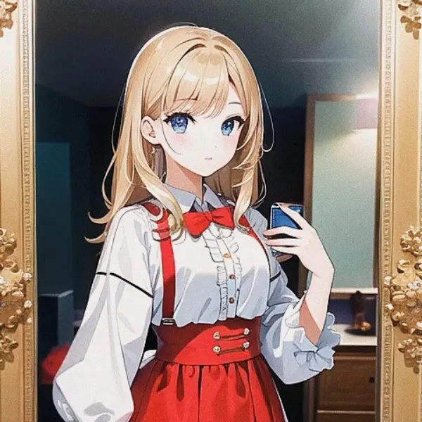 鏡に映る