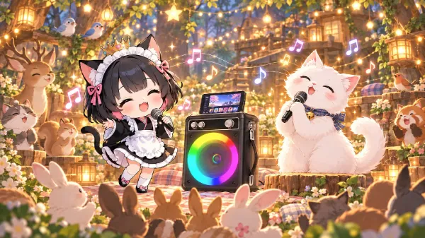 何を歌っているのかは不明…