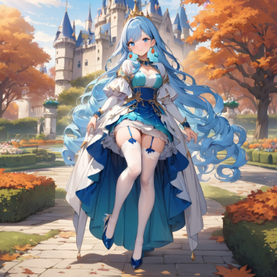 秋の青髪お姫様