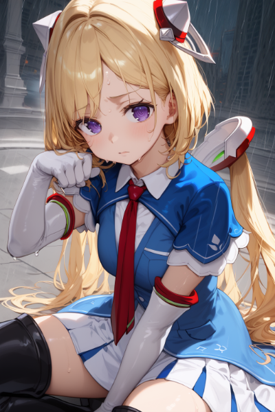 雨の中のアキちゃん