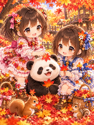 木漏れ日パンダと秋の魔法
