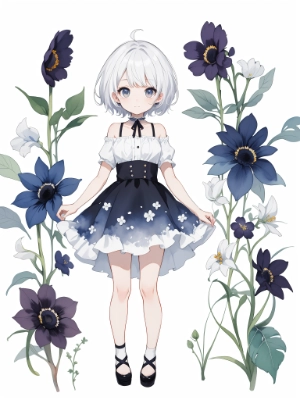 blue flower girl
