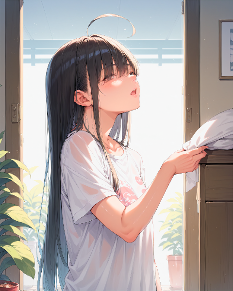 👧「起きてますよぉ～」