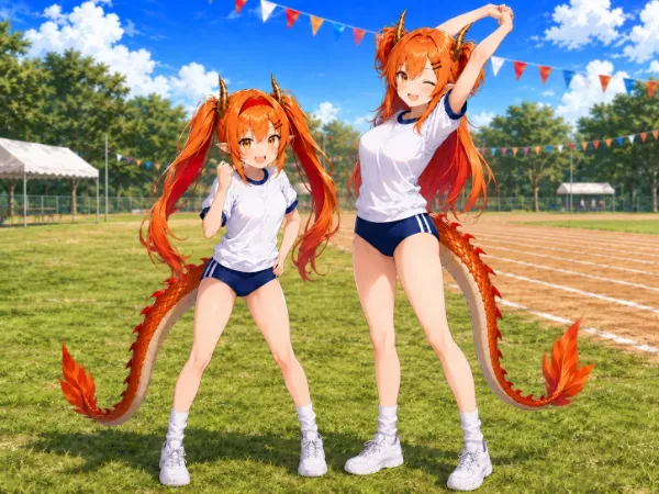 運動会のドラゴン姉妹