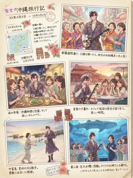 沖縄旅行へ行った楽士どの