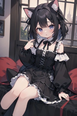 ゴスロリ服の猫耳少女