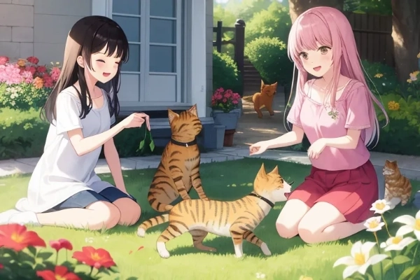 おはなとねこと