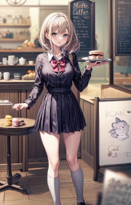 カフェにて