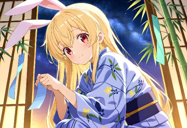 星降る七夕にうさぎが紡ぐ願い