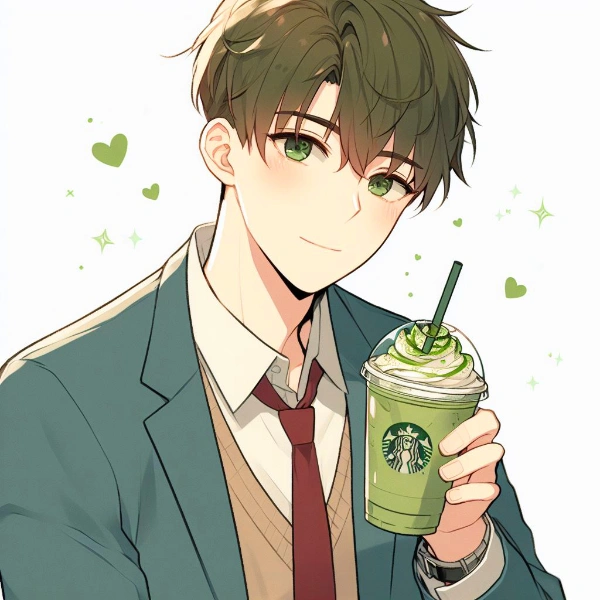 抹茶ラテとブラウン髪の少年★(3枚)