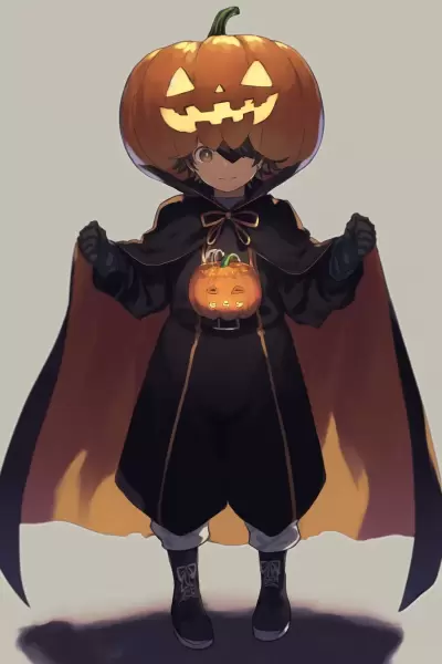 【お題：かぼちゃ】仮装した男の子＆女の子