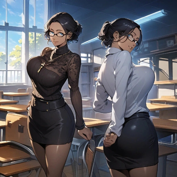 夕日に照らされる静香先生が、なんだかいつもと違って見えてドキドキしてつらい♥