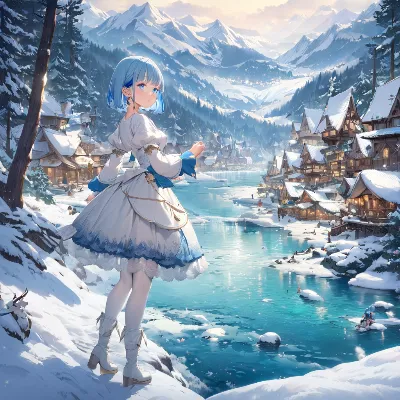 雪の村
