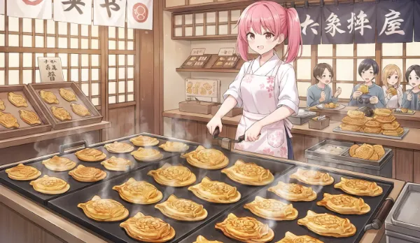 ピンク髪の鯛焼き職人