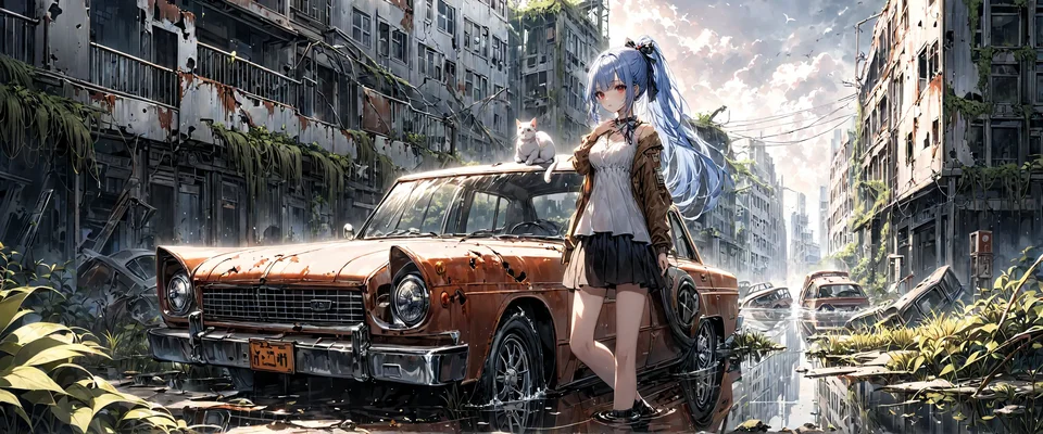 崩壊した世界で相棒と旅をする少女
