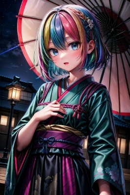 着物少女（カラフル）