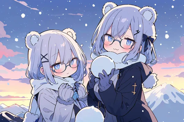 雪山とくまみみちゃん