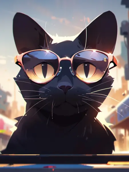 サングラスをつけた鈴音🐈‍⬛