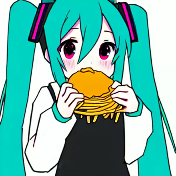 パンパスタを食べる初音ミク