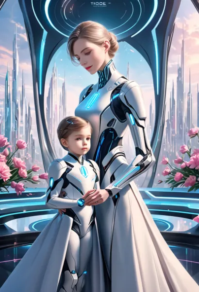 母の日（サイボーグの母娘）