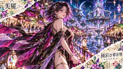 星降る万華市場に舞う紫の美麗