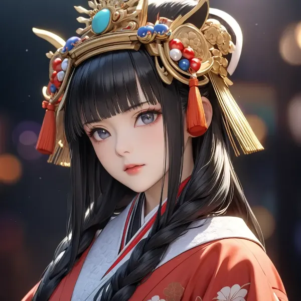 黄金の冠を纏う黒髪の姫