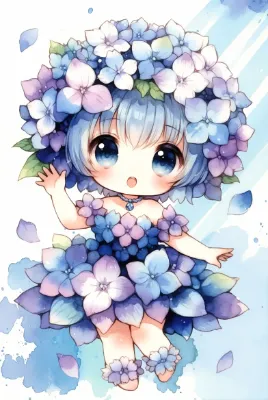 紫陽花の妖精が舞う夢のような瞬間。