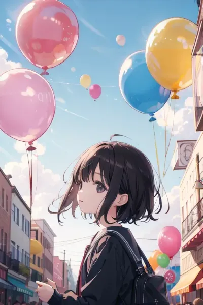 空に飛んでいく風船