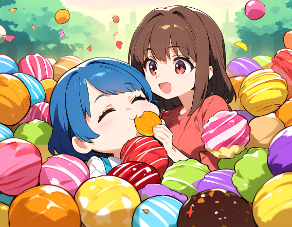 お菓子の山