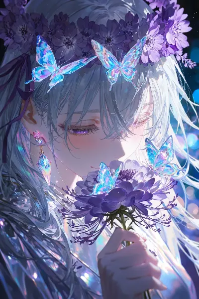 花冠と蝶
