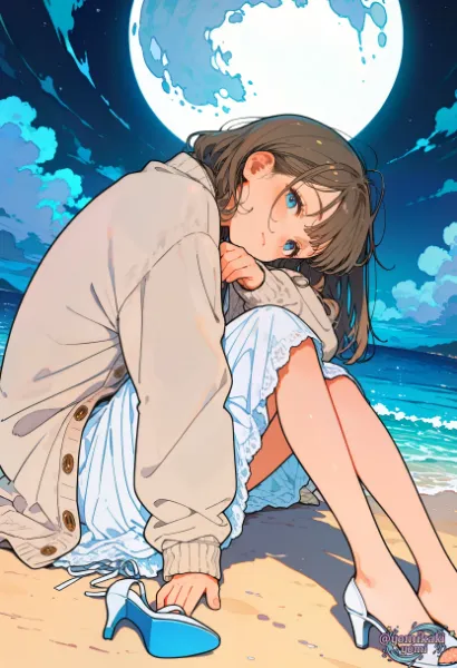 浜辺にて・・・