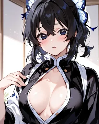 サイドテール谷間、和服