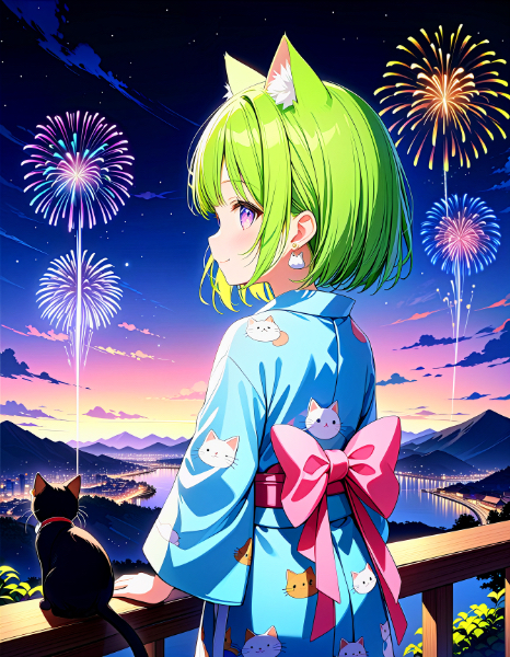 デルタもんと花火大会