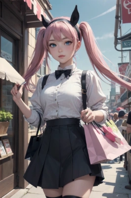 カチューシャをした少女