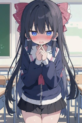 照れ顔学生霊夢さん