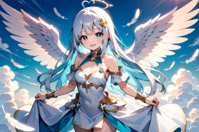 空に舞う天使の少女