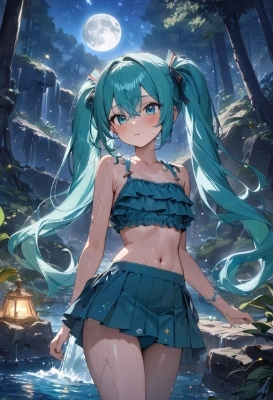 ツインテールの少女と青の森