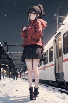 冬場に通学するJK