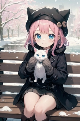 今日は寒いニャン♡