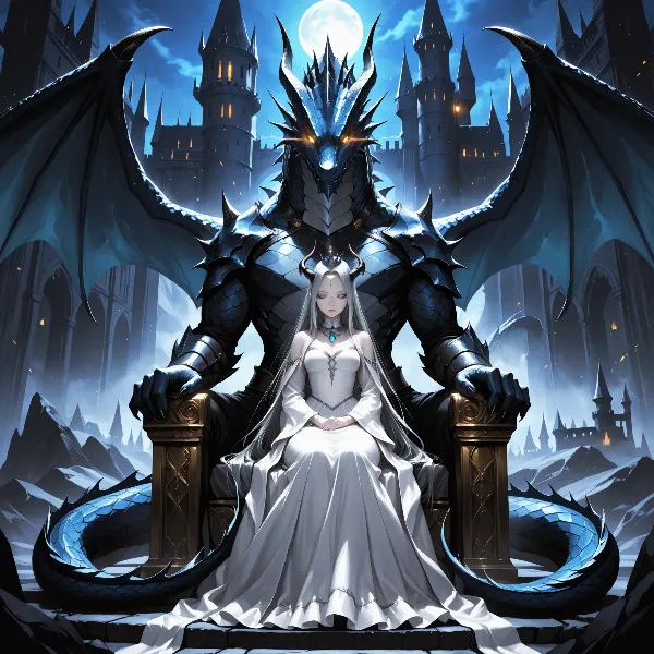 月夜のドラゴンと白き姫の誓い