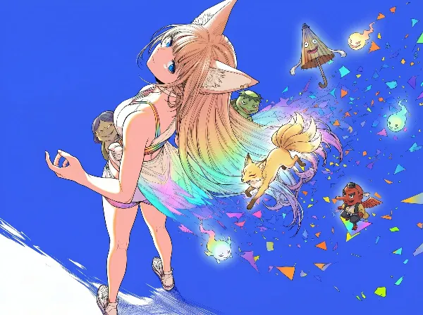 虹髪の狐少女と妖怪たちの解放
