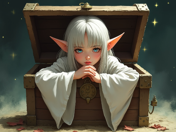 宝箱の中にエルフ