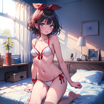 リボンを付けた彼女