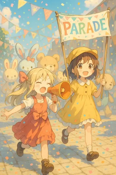 パレードの元気姉妹