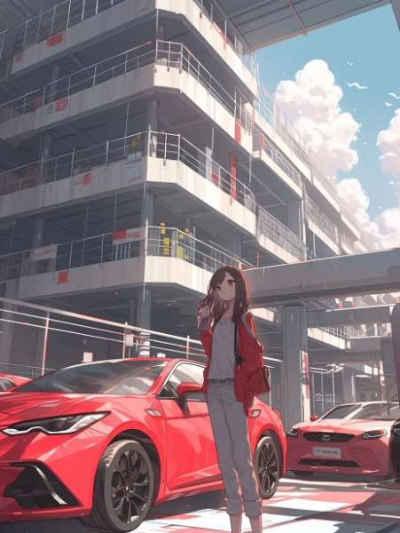 No.698 立体駐車場と女の子