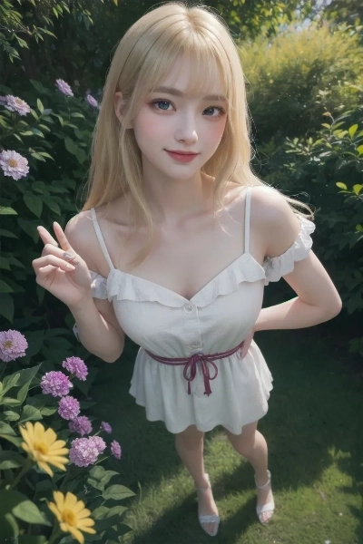 公園で佇む金色の髪の少女