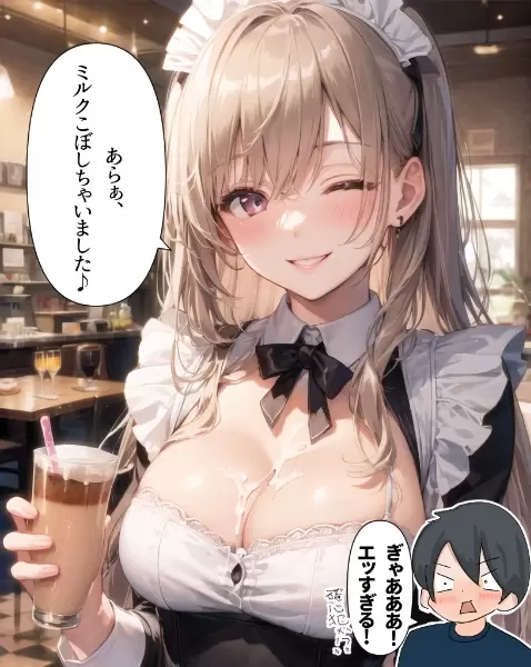 練乳をこぼしちゃったメイドさんマンガ